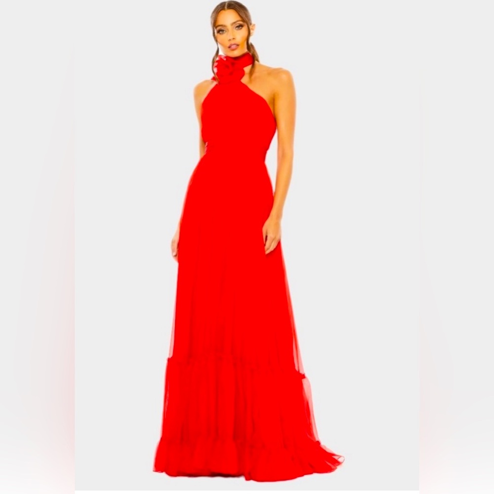 Mac Duggel Red Halter Dress
Brand new and never worn!